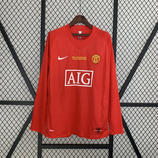 Retro Manchester United 2007/08 Home Jersey – UEFA Champions League Long Sleeve