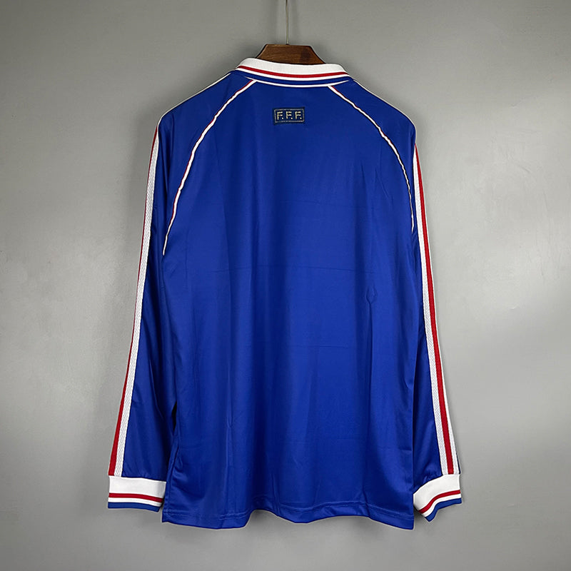 France 1998 Home (Full Sleeves) Retro Jersey - Back