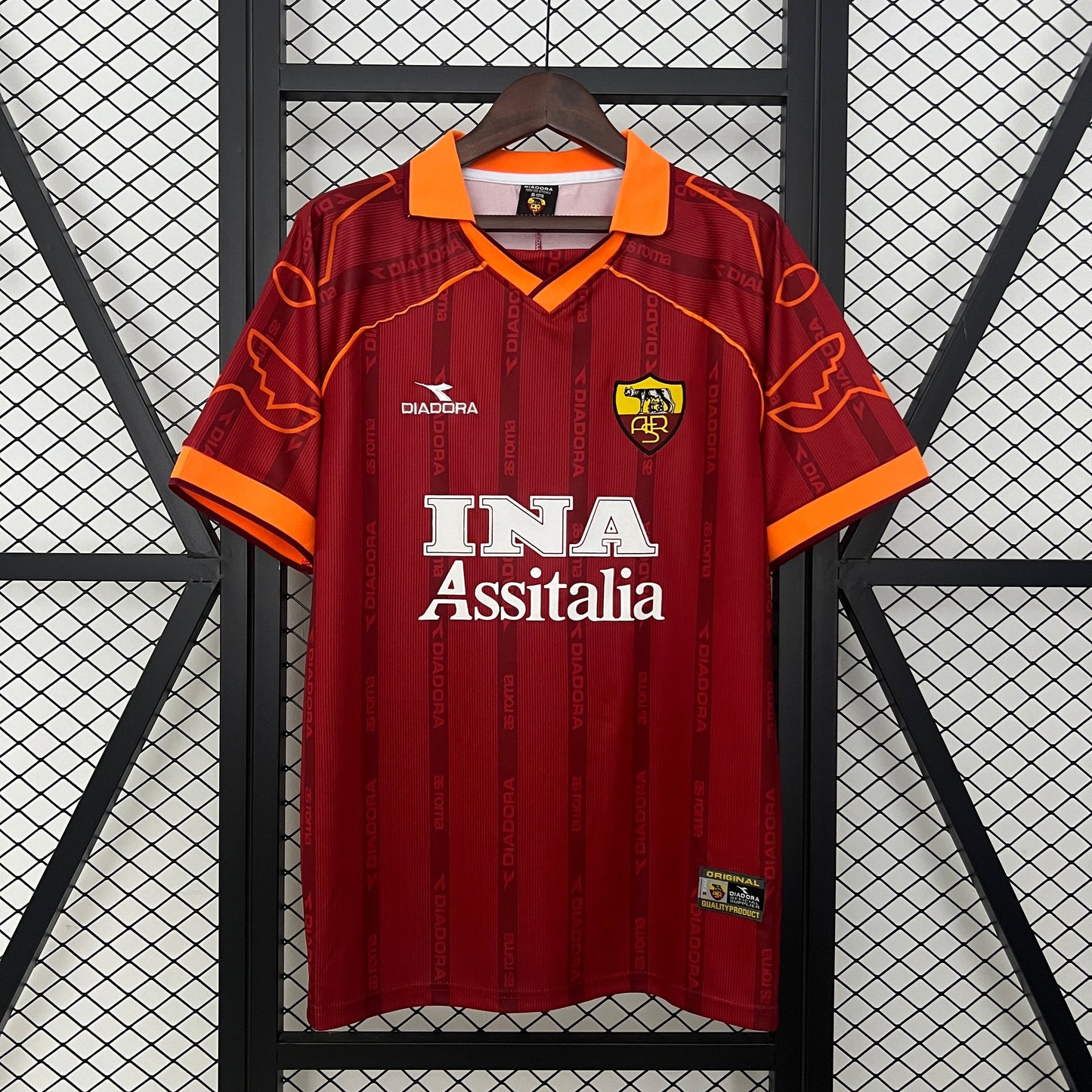 As Roma 1999/00 Home Retro Jersey - Front