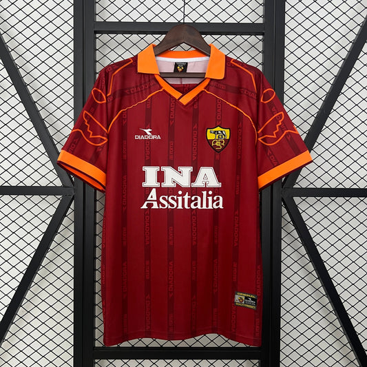 As Roma 1999/00 Home Retro Jersey - Front