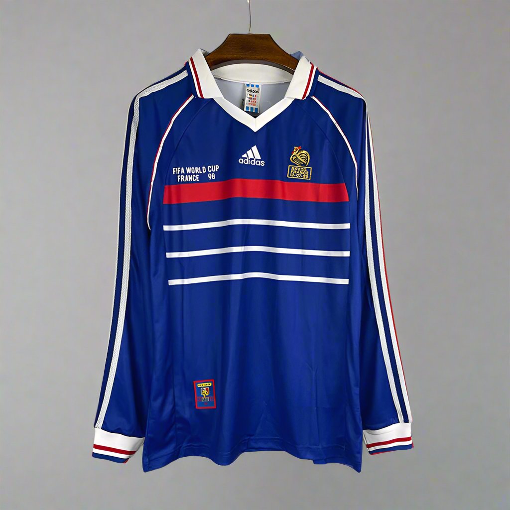 France 1998 Home (Full Sleeves) Retro Jersey - Front